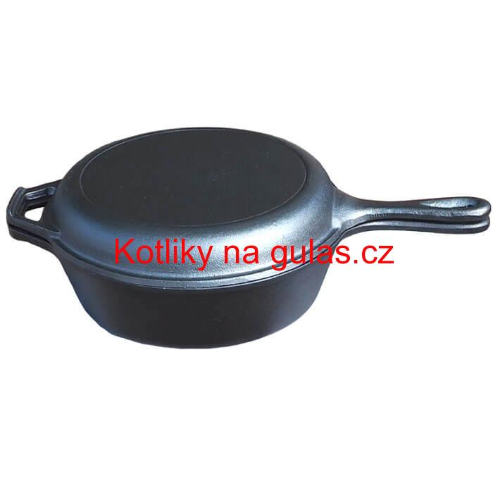 Litinová pánev s poklicí 26,5 cm