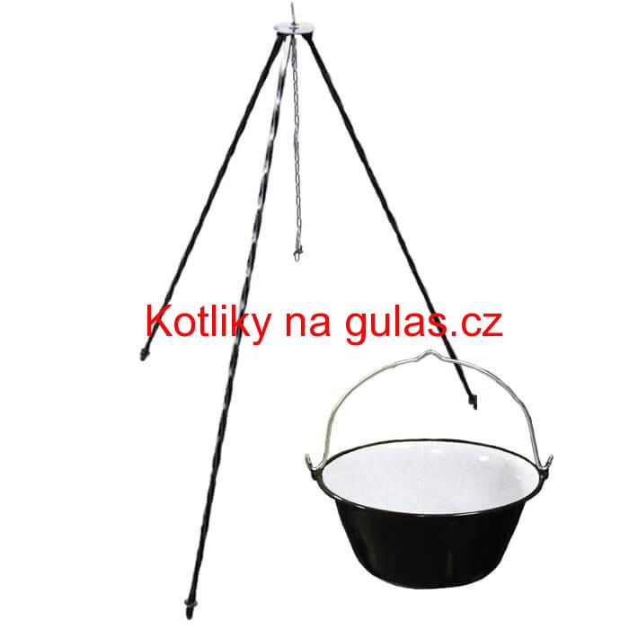 Smaltovaný kotlík 6 L + trojnožka 1 m