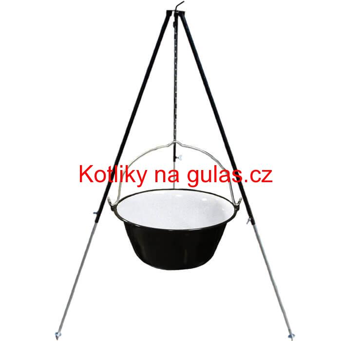 Smaltovaný kotlík 30 L + teleskopicka trojnožka 1,7 m