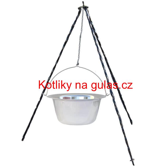 Nerezový kotlík (INOX 0,8 mm) 6 L + trojnožka 1 m