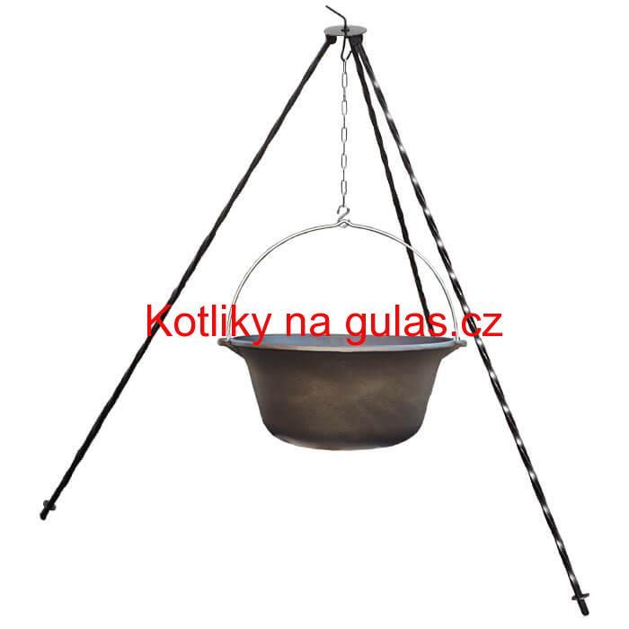 Litinový kotlík 7,2 L + trojnožka 1 m