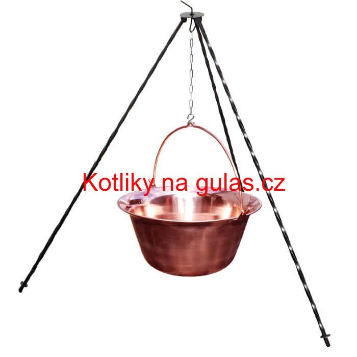 Měděný kotlík 10 L (1,2 mm) + trojnožka 1,2 m