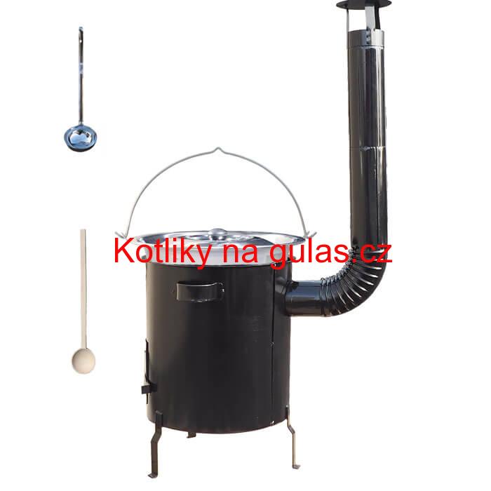 Nerezový kotlík 30 L (1,2 mm) + hrubostěnná (1,5 mm) kovová kotlina 45 STRONG