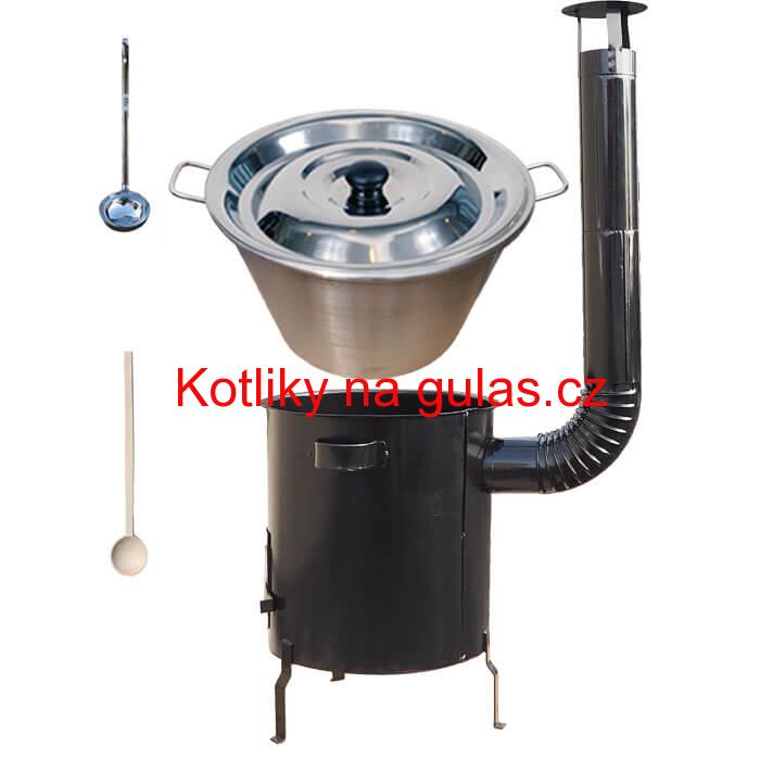 Nerezový kotel 40 L (1,2 mm) + hrubostěnná (1,5 mm) kovová kotlina 45 STRONG