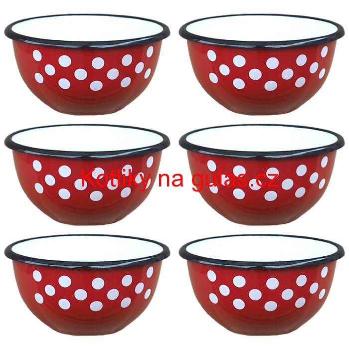 Souprava smaltovaných misek 18 cm 6 ks