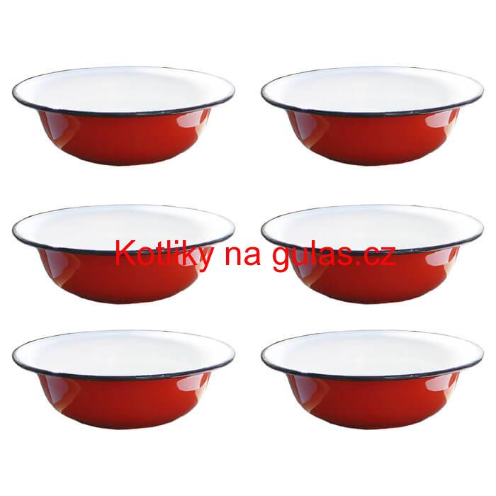 Souprava smaltovaných hlubokých talířů 20 cm 6 ks