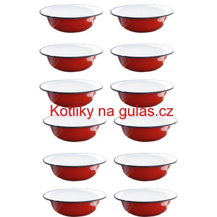 Souprava smaltovaných hlubokých talířů 20 cm 12 ks