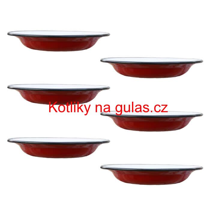 Souprava smaltovaných mělkých talířů 22 cm 6 ks
