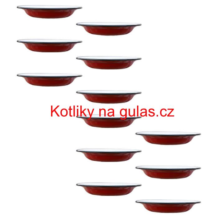 Souprava smaltovaných mělkých talířů 22 cm 12 ks
