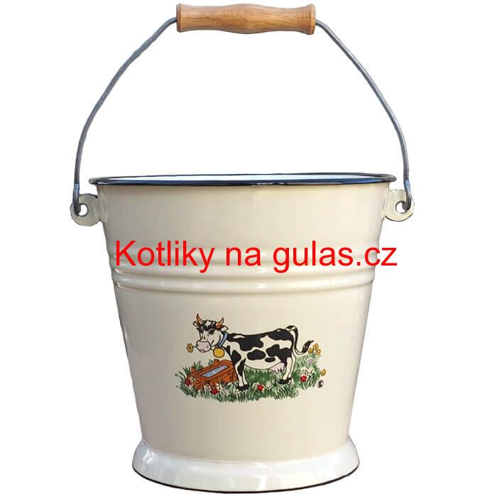 Smaltované vědro 5 L DECOR Kravička