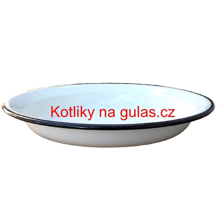 Smaltovaný talíř 28 cm Bílý