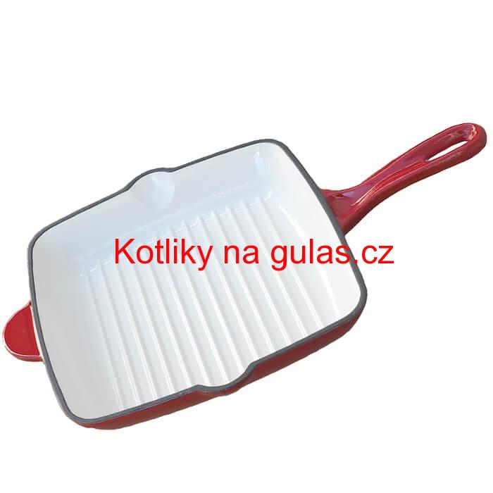 Litinová pánev na grilování se smaltovaným povrchem 26 cm Strong Mold