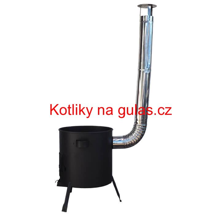 Kotlina 42 cm (1 mm) s žáruvzdornou barvou PLUS 600 + nerezový kouřovod