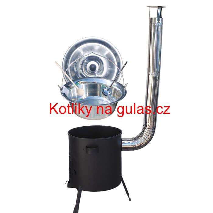 Nerezový kotlík 20 L (1,2 mm) + žáruvzdorná kotlina (1 mm) 42 PLUS 600