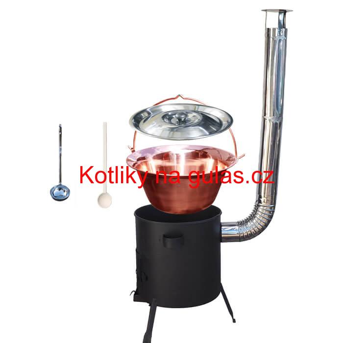 Měděný kotlík 20 L (1,2 mm) + žáruvzdorná kotlina (1 mm) 42 PLUS 600