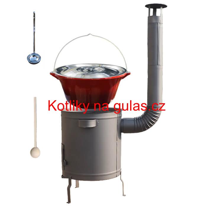 Litinový kotlík 16 L + silnostěnná (1,5 mm) žáruvzdorná kotlina 36 PLUS 600