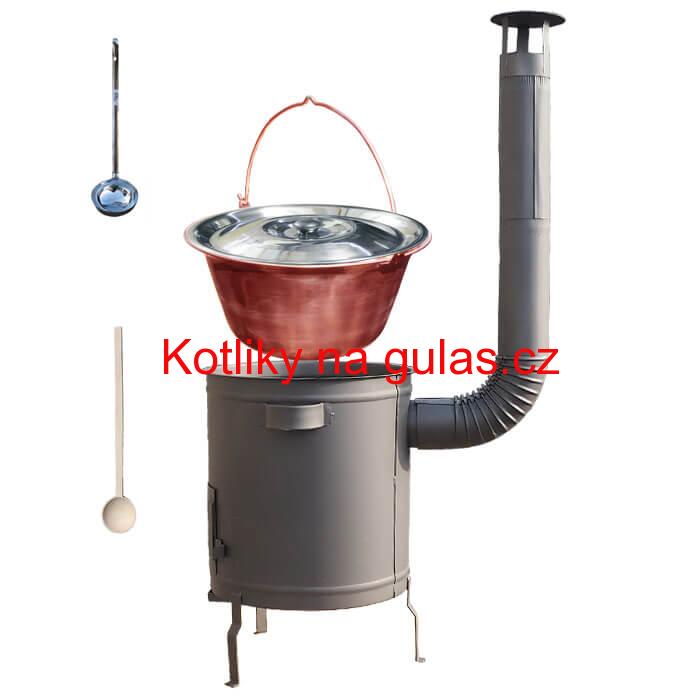 Měděný kotlik 14 L (1,2 mm) + silnostěnná (1,5 mm) žáruvzdorná kotlina 36 PLUS 600