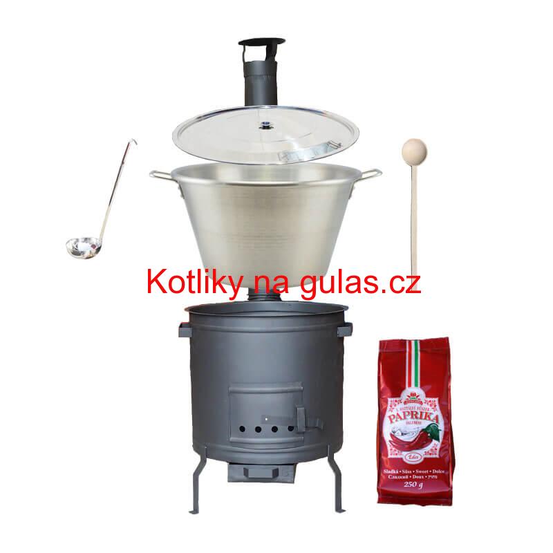 Nerezový kotel 70 L + žáruvzdorná kotlina 56 cm PLUS 600+ Sladká paprika GURMÁN 250 g BIG PARTY