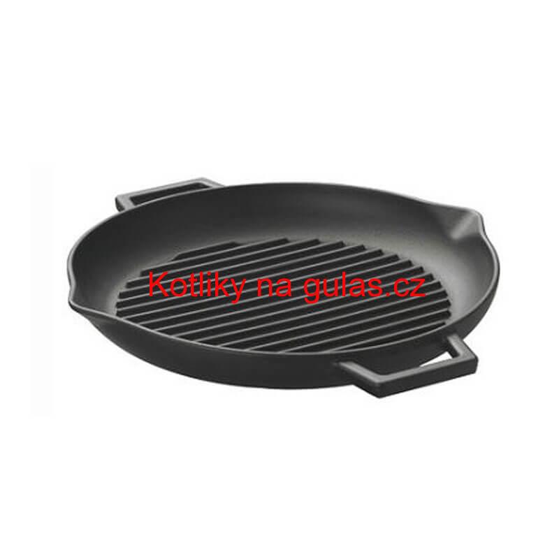 Litinová pánev na grilování 31 cm s výlevkou BBQ