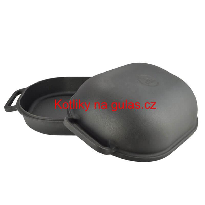 Litinový pekáč s poklicí 7 L, (KROCAN) BLACK