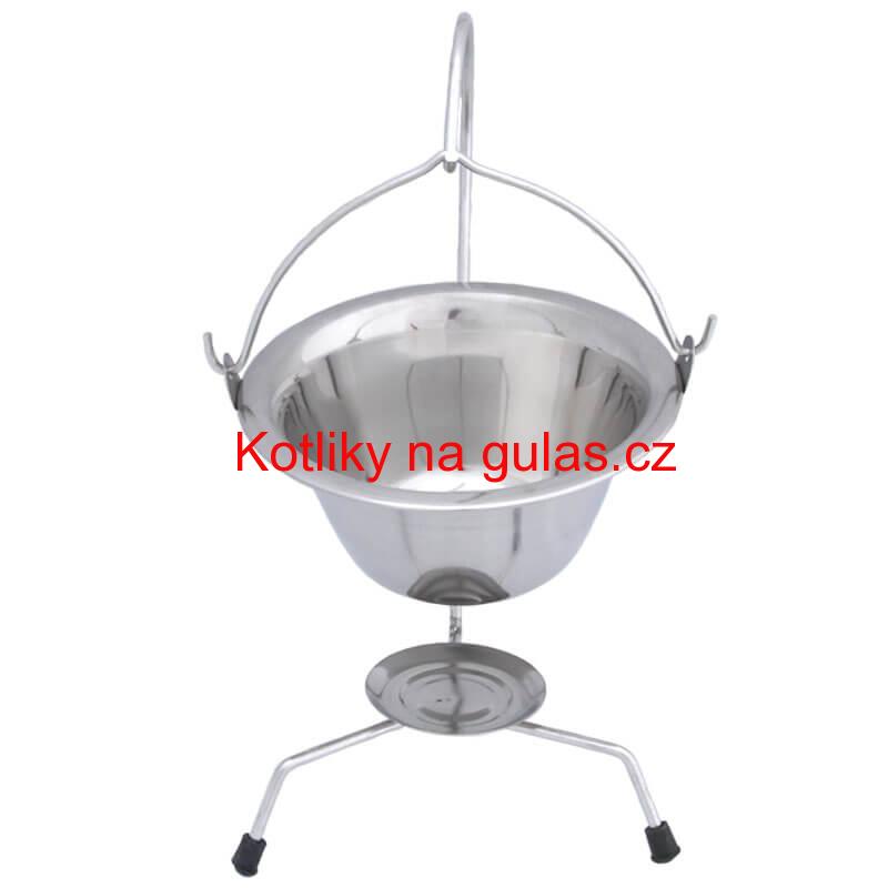 Servírovací kotlík na guláš nerezový 0,8 l + stojánek