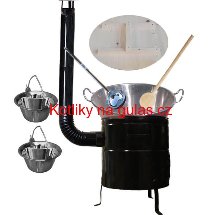 Zabijačková nerezová souprava 100L MAX + 2 servírovací kotlíky