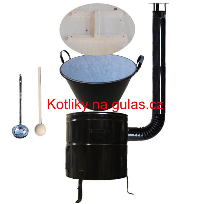 Smaltovaný kotel 100 L + žáruvzdorná kotlina 60 cm PLUS 600