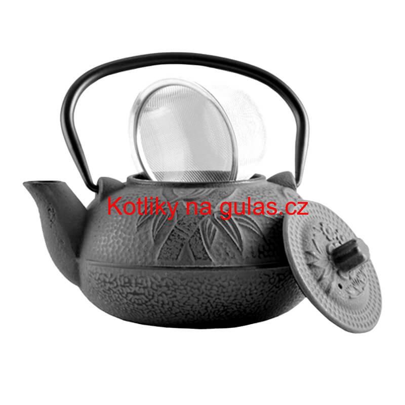 Litinový čajník 600 ml šedý