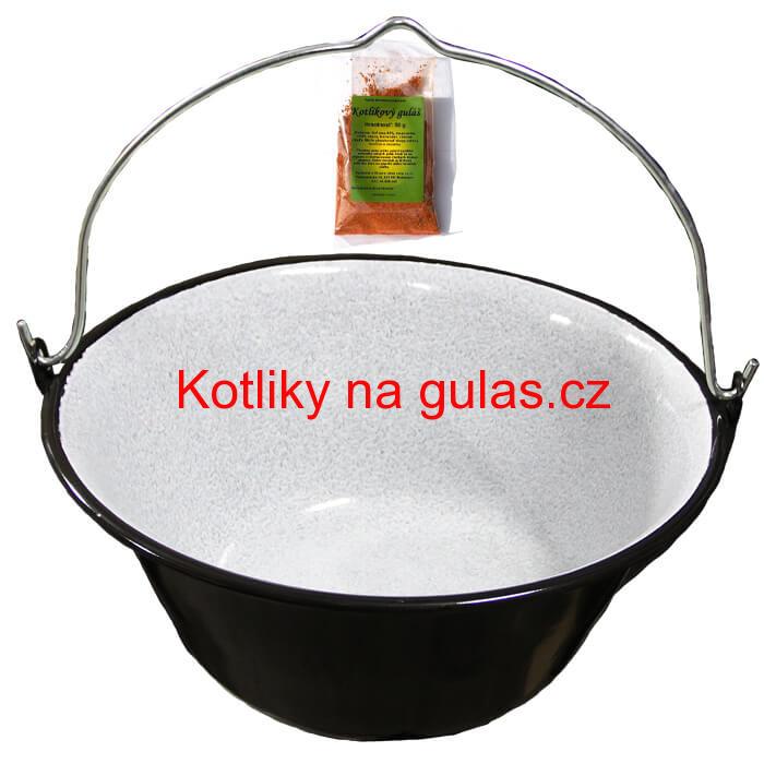 Smaltovaný kotlík 22 L + koření na kotlíkový guláš 50 g