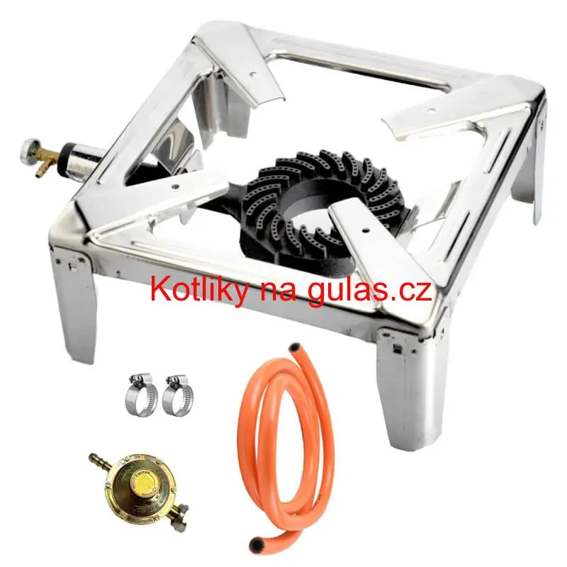 Plynový hořák - vařič 3,5 kW PB INOX + připojovací příslušenství