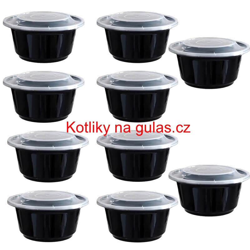 Plastové boxy (misky) na guláš + víčky 1000 ml 10 ks