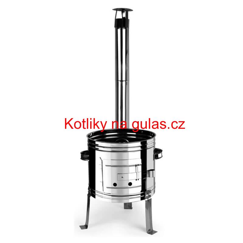 Smaltovaný kotlík 16 L + nerezová kotlina 39 INOX + misky 12 ks