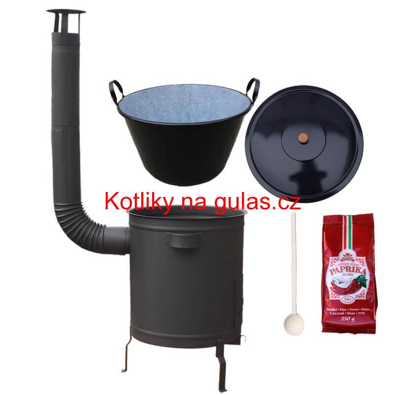 Smaltovaný kotel 70 L + silná kovová kotlina 53 cm (1,5 mm) STRONG PLUS 600 + sladká paprika 250 g
