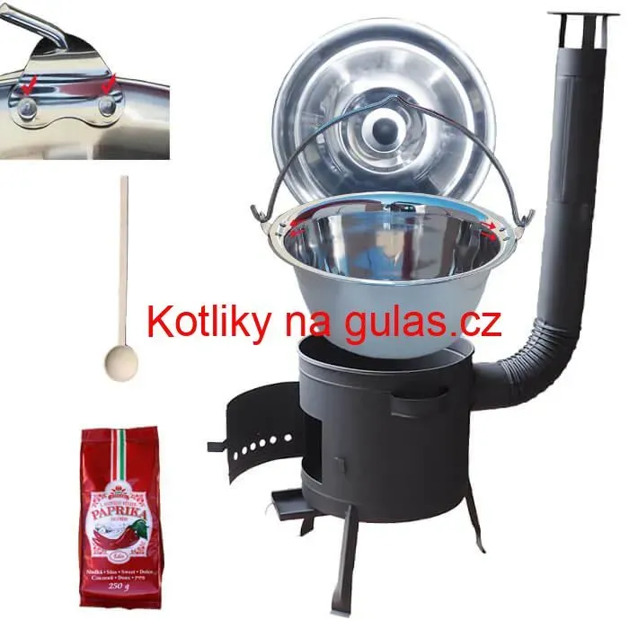 Nerezový kotlík 20 L (1,2 mm) INOX + silnostěnná (1,5 mm) žáruvzdorná kotlina BALKY STRONG 42 PLUS 600