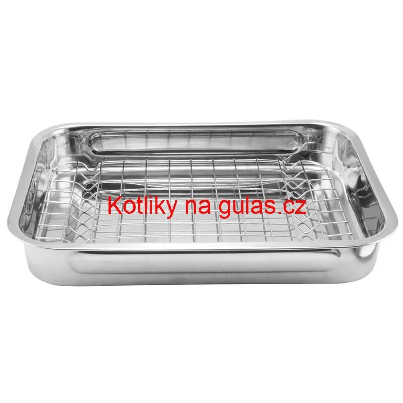 Nerezový rošt na pekáč na grilování a pečení 39 x 25 cm