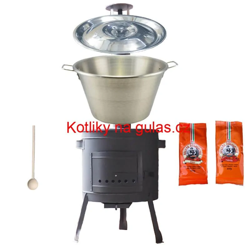 Nerezový kotel 40 L + nízká kotlina 45 PLUS 600 + paprikové koření na guláš