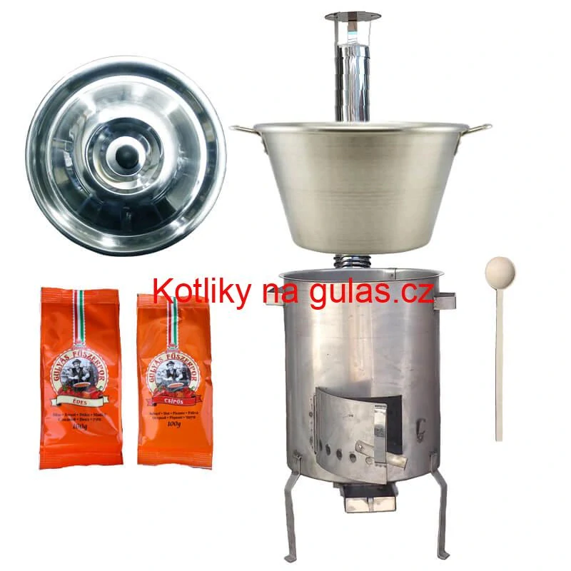 Nerezový kotel 40 L + nerezová kotlina 45 cm 1,5 mm STRONG EXCLUSIVE + paprikové koření na guláš