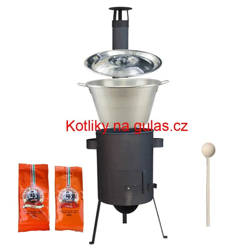 Nerezový kotel 40 L + žáruvzdorná kotliny 45 cm PLUS 600 4 MM + paprikové koření na guláš