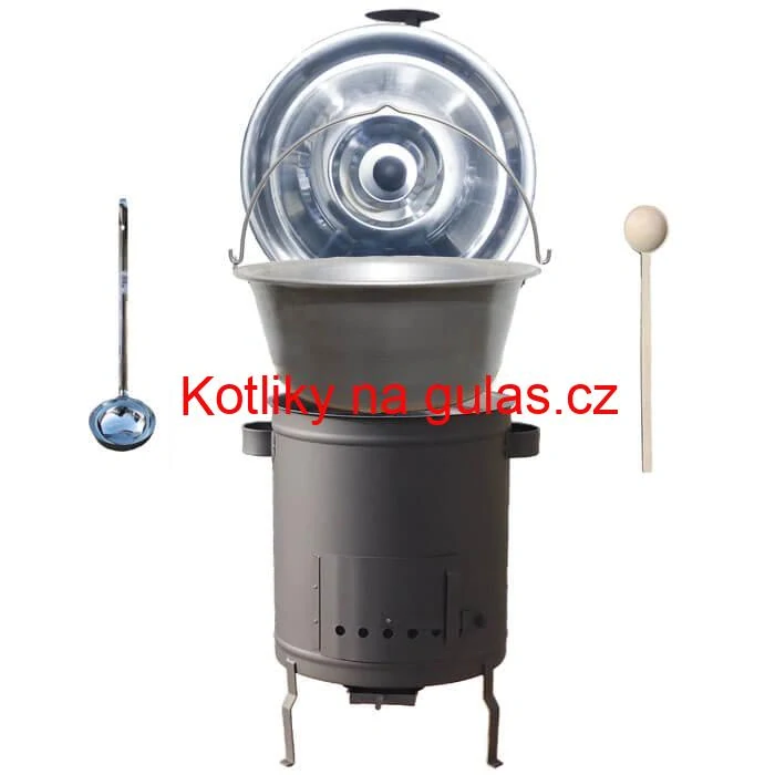 Nerezový kotlík 15 L (1,5 mm) + hrubostěnná (1,5 mm) a žáruvzdorná kotlina 36 PLUS 600