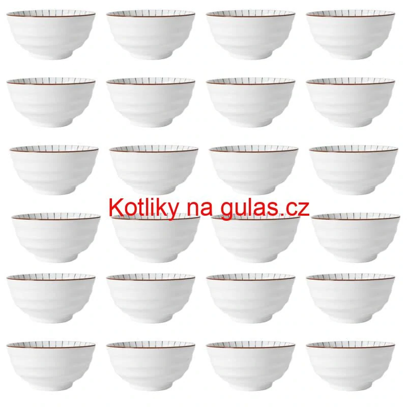 Sada 24 ks velkých keramických misek na guláš a polévky, 1 litr