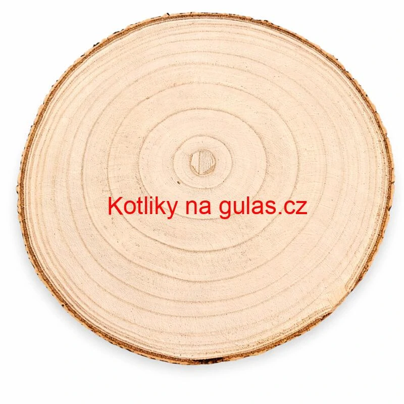 Dřevěný podnos z přírodního plátku dřeva s kůrou Ø 20–24 cm
