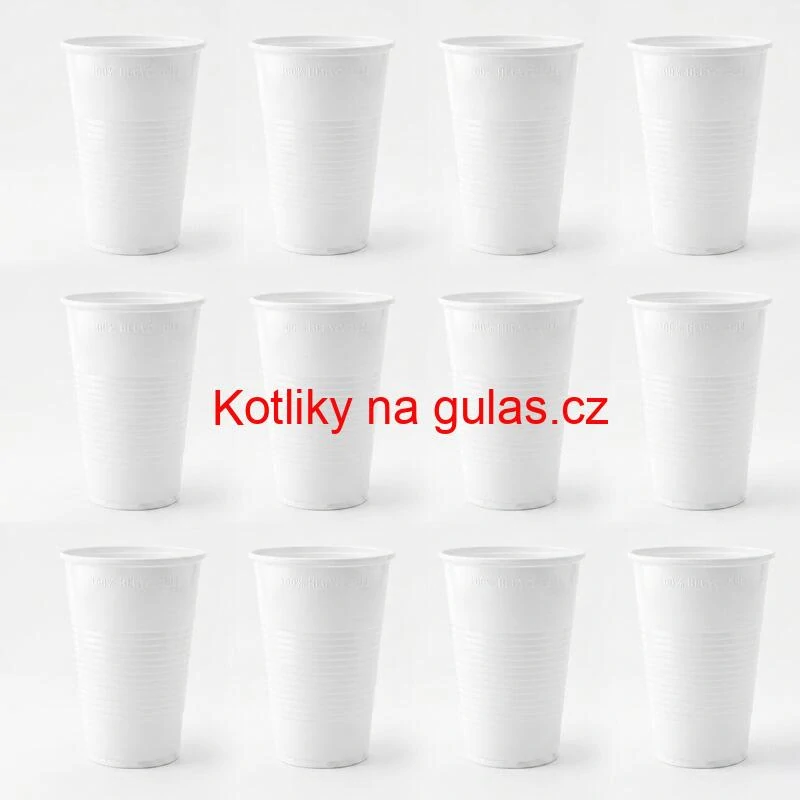 Jednorázový plastový bílý kelímek na studený nápoj 300 ml 12 ks