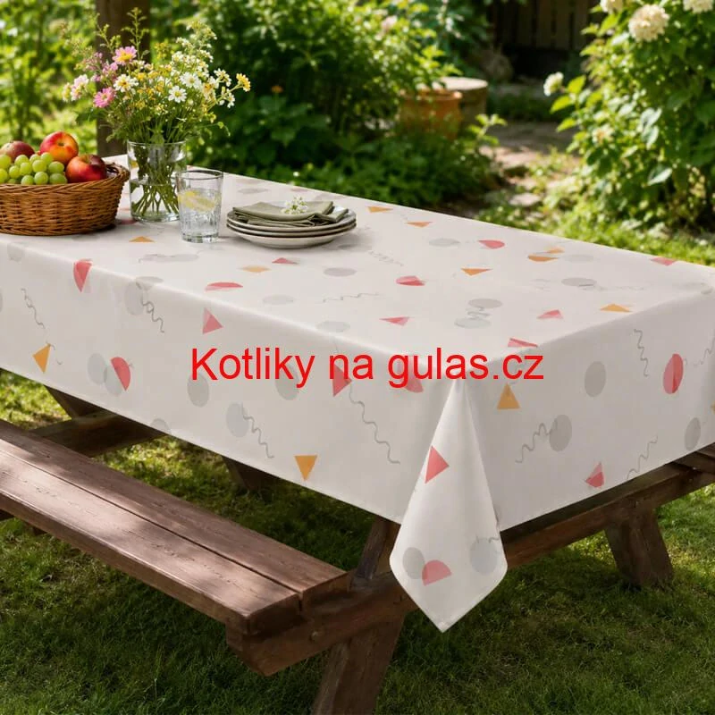 Omyvatelný PEVA ubrus Veselé tvary 137 × 183 cm