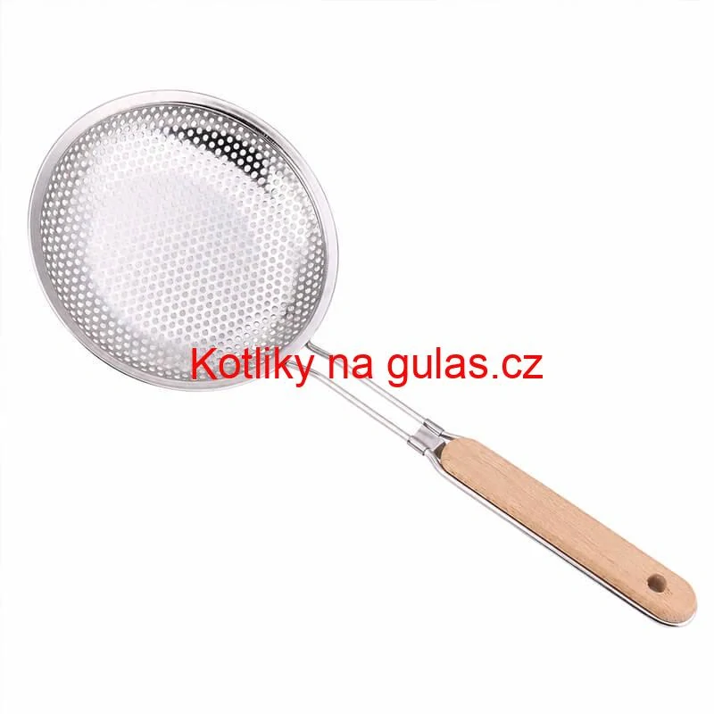 Hliníkové sítko 16 cm s dřevěnou rukojetí