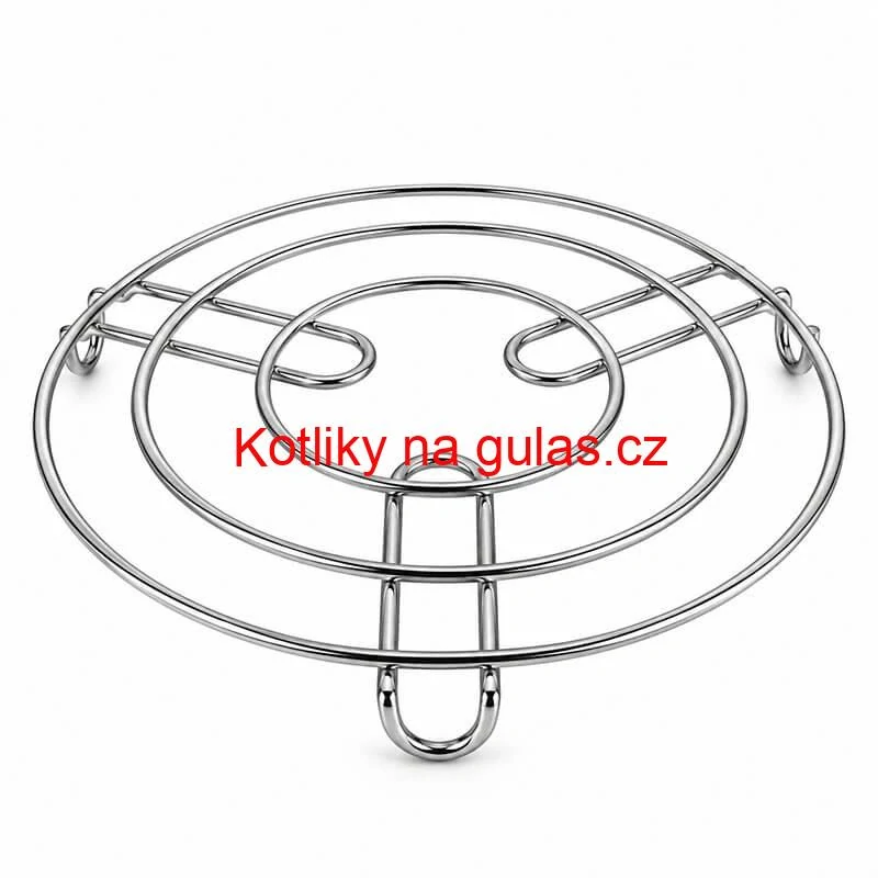 Kulatá nerezová podložka pod hrnec s průměrem 20 cm a výškou 2 cm