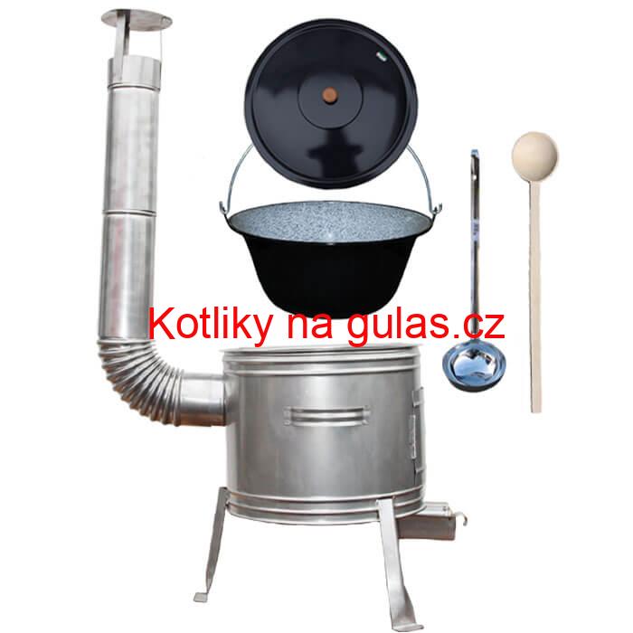 Smaltovaný kotlík 25 L + nerezová kotlina 42 cm TOPLUX