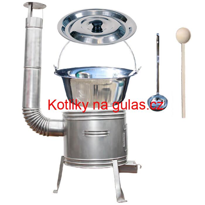Nerezový kotlík 20 L (1,2 mm) + nerezová kotlina 42 cm TOPLUX