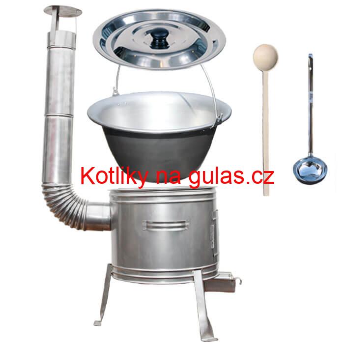 Nerezový kotlík 15 L (1,5 mm) + nerezová kotlina 36 cm TOPLUX