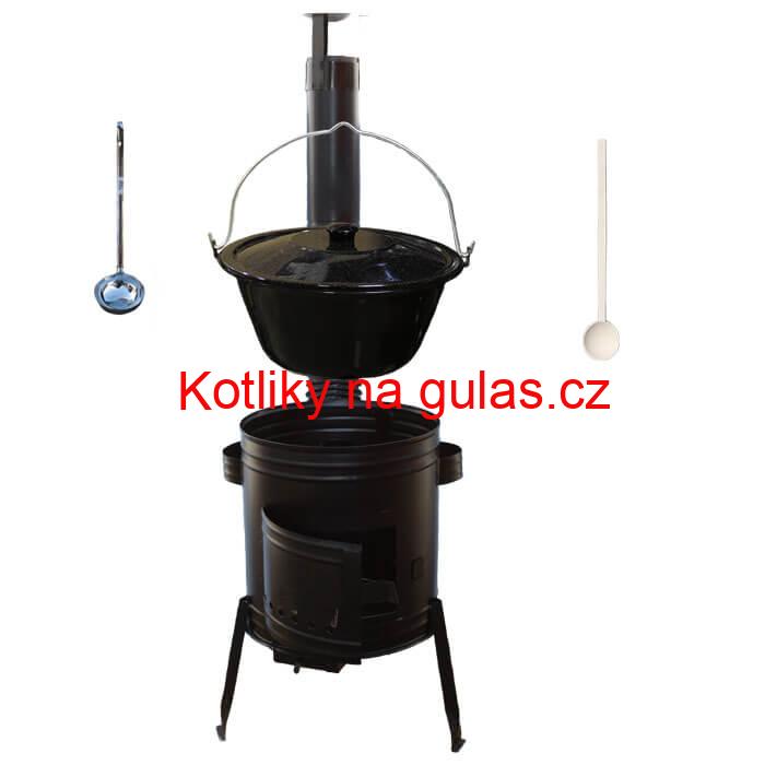 Smaltovaný kotlík 13 L (1,2 mm) + kovová kotlina 36 CLASSIC (KOV)