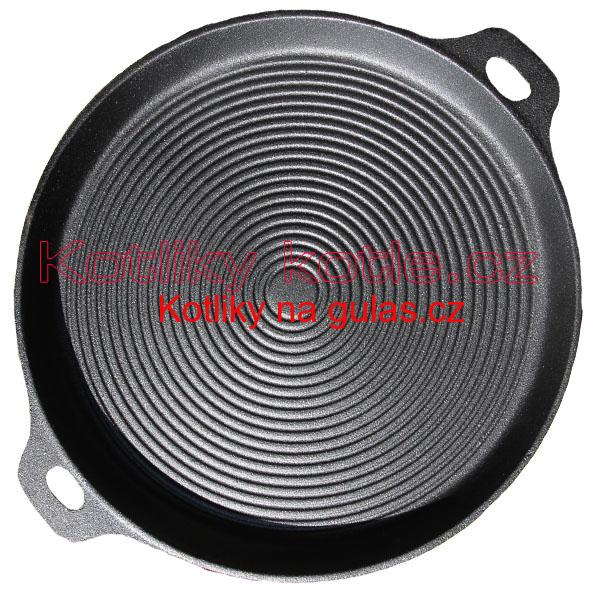 Kvalitní litinová deska na grilování a opékání - kulatá